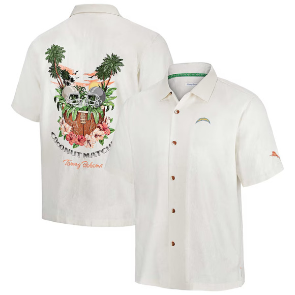 LA Chargers Coconut Matchup Camp Button-Up Shirt